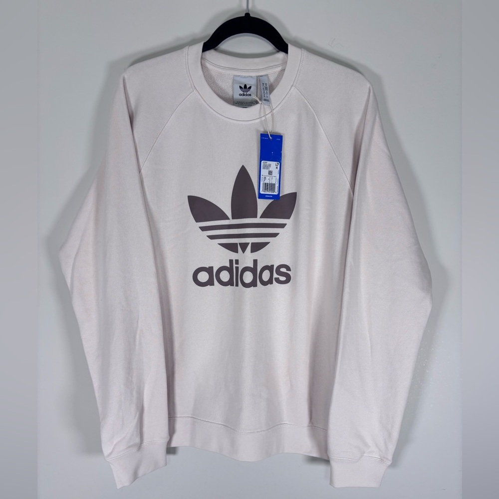 NWT Adidas Originals Trefoil Crewneck Sweatshirt Cream Mens Size-Medium